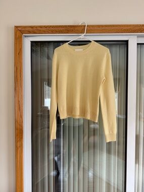 NWOT Lisa Yang Women's Butter Yellow Cashmere Mable Crewneck Sweater